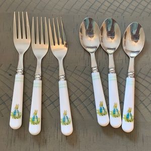 Pottery Barn Peter Rabbit Utensil set (fork and spoon) - 3 sets